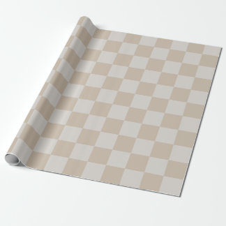 Papel De Regalo Café con leche blanco vintage a cuadros de ajedrez