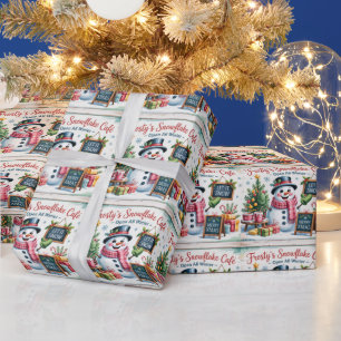 Papel De Regalo Café Copo de Nieve de Frosty Vintage