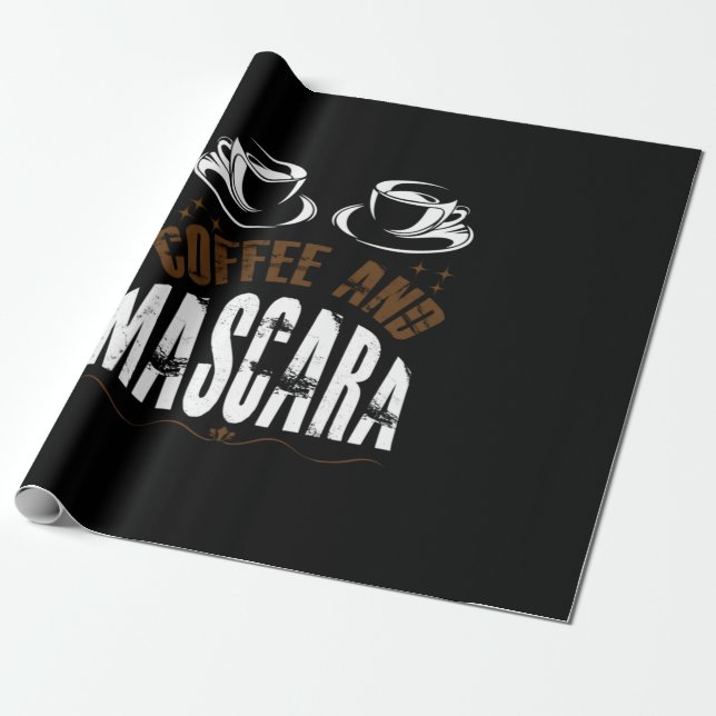 Papel De Regalo Café De Arte Y Mascara (Desenrollado)