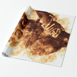 Papel De Regalo Café de mono Ojos grandes Art_633c3e6ae98b6de43e0a