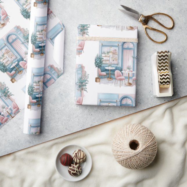 Papel De Regalo Café francés estético, vintage, (Artesanía)