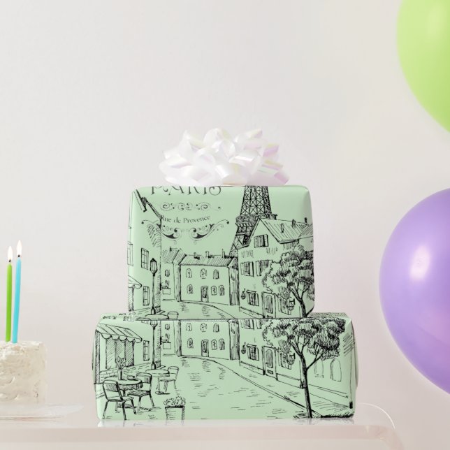 Papel De Regalo Cafe Paris Wrapping Paper (Regalos de fiesta)