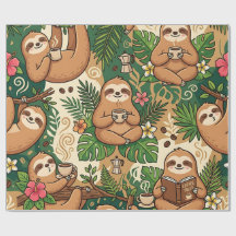 Papel de regalo Café Perezoso Acogedor