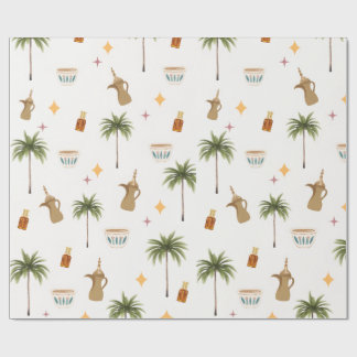 Papel De Regalo Café y dátiles de Ramadán patrón continuo