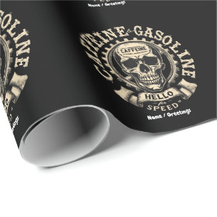 Papel De Regalo Caffeine y Gasolina saludan al Pegatina de velocid