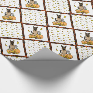 Papel De Regalo Caída Carne de cerdo alemán (moreno negro) Calabaz
