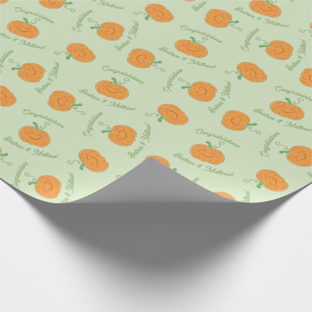 Papel De Regalo Caída de calabaza Baby Shower Cum (Esquina)