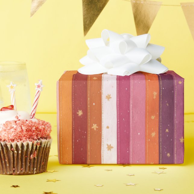 Papel De Regalo Caída estacional a rayas (Fiesta de cumpleaños )