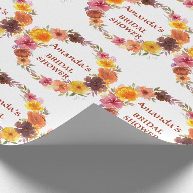 Papel De Regalo Caída Floral Wreath Ducha de novia (Subido por el creador)
