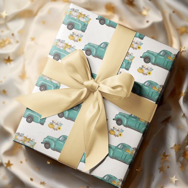 Papel De Regalo Caída Otoño Camión de Calabaza de Acción de Gracia (Subido por el creador)