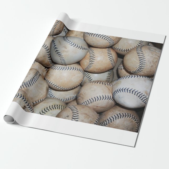 Papel De Regalo Caja de Baseballs (Desenrollado)