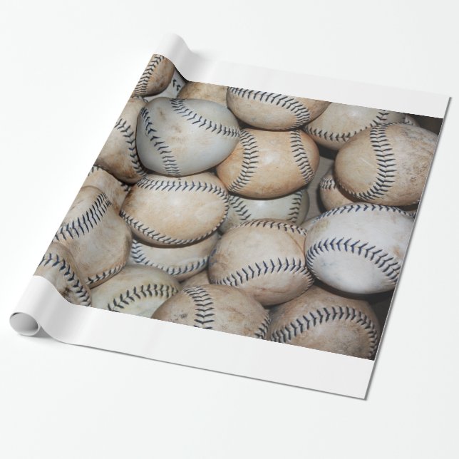 Papel De Regalo Caja de Baseballs (Desenrollado)