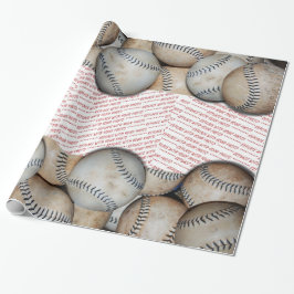 Papel De Regalo Caja de Baseballs - Añadir tres fotos