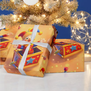 Papel De Regalo Caja de juguetes dorada envoltura premium