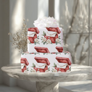 Papel De Regalo Caja de regalo nostálgica Sobre romántico Rosa vin
