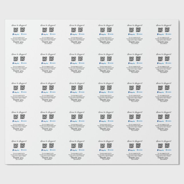 Papel De Regalo Caja virtual de ayuda a través de código q donació (Superficie plana)