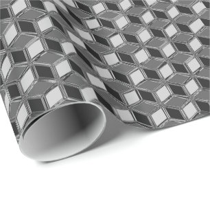 Papel De Regalo Cajas cromadas 3-d - gris hematita