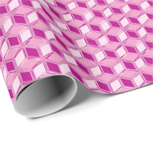 Papel De Regalo Cajas cromadas 3d - rosa fucsia