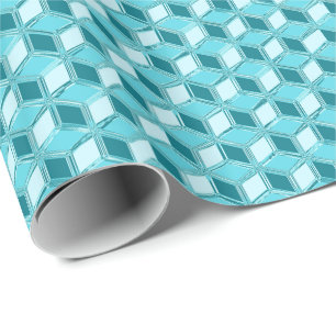 Papel De Regalo Cajas cromadas 3d - turquesa / aqua
