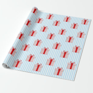 Papel De Regalo Cajas de regalo rojas lindas con franja azul claro
