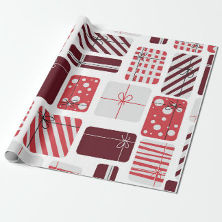 Papel De Regalo Cajas de regalo rojas y blancas Patrón sin inconve