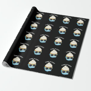 Papel De Regalo Cake It Easy Funny Cupcake Pun Dark BG