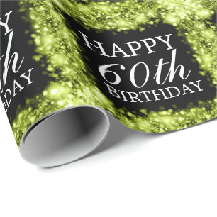 Papel De Regalo Cal chispeante de las luces del feliz cumpleaños