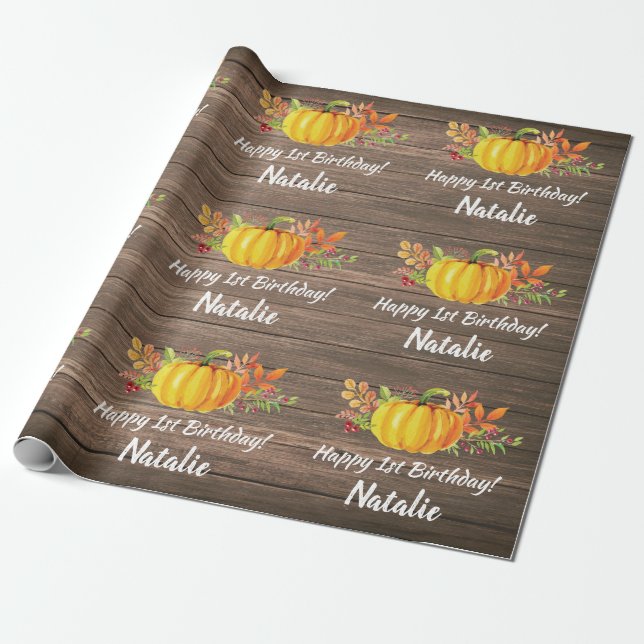 Papel De Regalo Calabaza acuática rusa cumpleaños otoño otoño (Desenrollado)