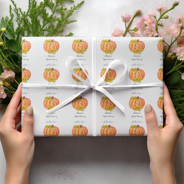 Papel De Regalo Calabaza Boda de la ducha de la novia Naranja blan (Subido por el creador)