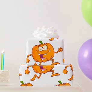 Papel De Regalo Calabaza Corriendo