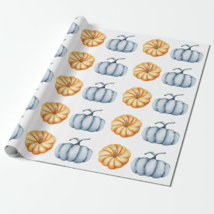 Papel De Regalo Calabaza de acción de gracias naranja de acuarela 