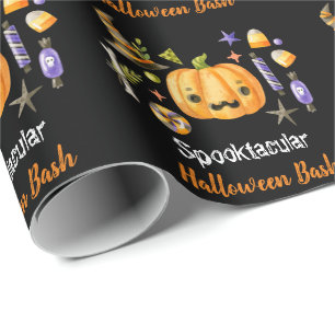 Papel De Regalo Calabaza de Bote Cuidada Spooktacular Halloween Ba