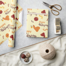 Papel De Regalo Calabaza de cosecha de otoño feliz día de gracias 