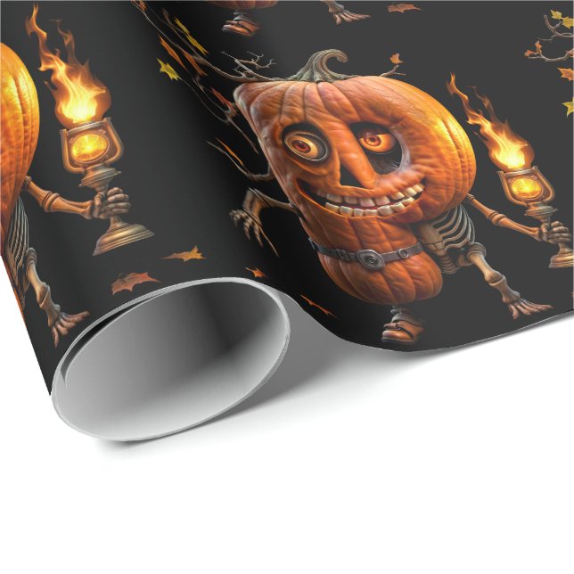 Papel De Regalo Calabaza de Halloween (Esquina del rollo)