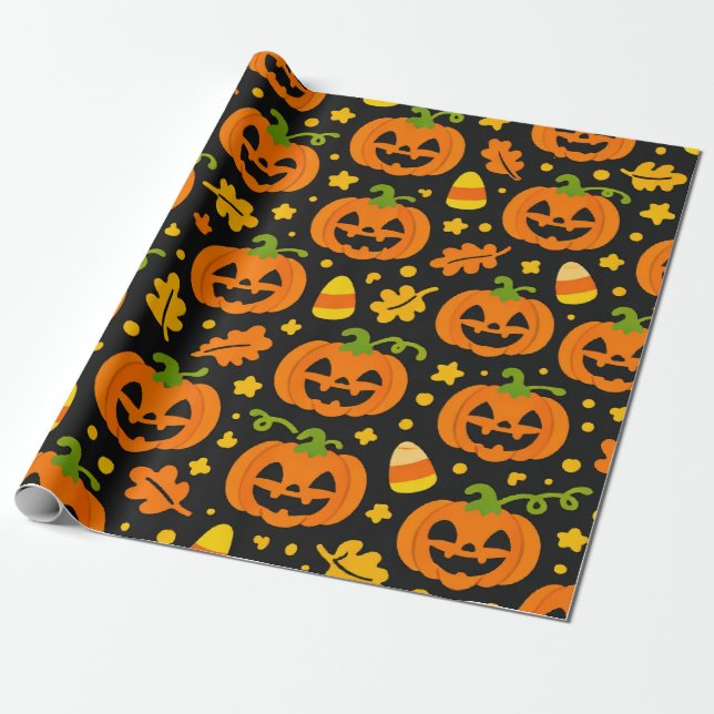Papel De Regalo Calabaza de Halloween (Desenrollado)