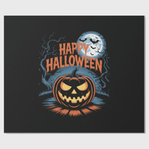Papel De Regalo Calabaza de Halloween espeluznante