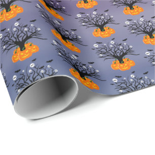 Papel De Regalo Calabaza de Halloween Jack del Árbol Muerto de los