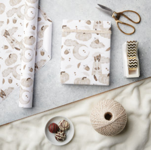 Papel De Regalo Calabaza de la luna de los artistas crema y marrón
