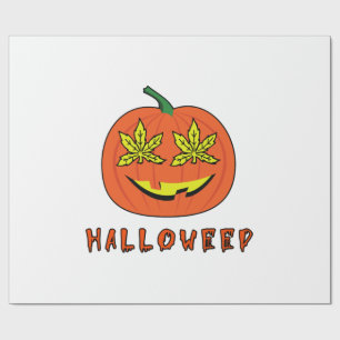 Papel De Regalo Calabaza divertida de hippie de Halloweed Hallowee