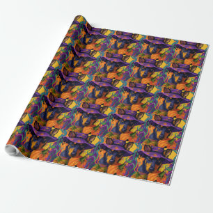 Papel De Regalo Calabaza helada australiana Kelpie Halloween