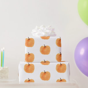 Papel De Regalo Calabaza otoñal acuarela