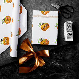Papel De Regalo Calabaza pequeña   Bebé neutral de género reducido