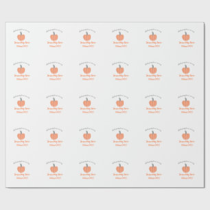 Papel De Regalo Calabaza pequeña en camino ducha de bebé gris nara