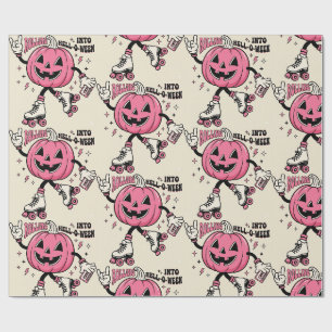Papel De Regalo calabaza retro de Halloween