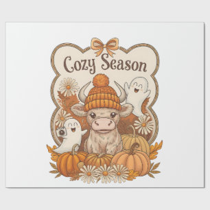 Papel De Regalo Calabaza-Vaca de las Tierras Altas Fantasma Hallow