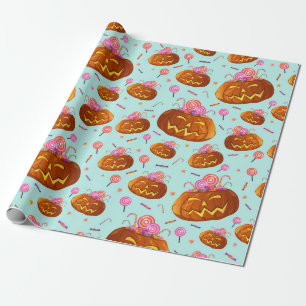 Papel De Regalo Calabaza Y Dulces De Halloween