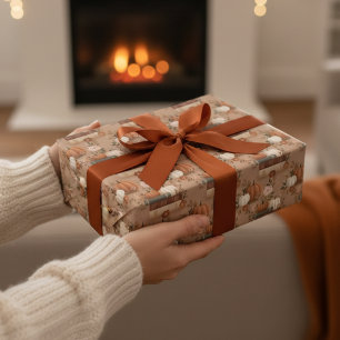 Papel De Regalo Calabaza y libros estacionales para otoño