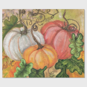 Papel De Regalo Calabazas - Arte acuarela