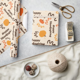 Papel De Regalo Calabazas clásicas y deseos felices de acción de g