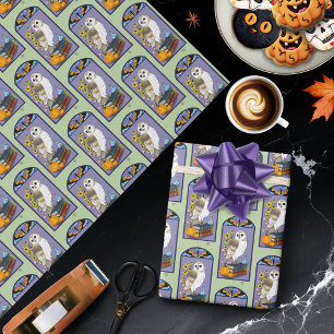 Papel De Regalo Calabazas de Búho de Granero Art Nouveau Libros An